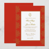 Indiase bruiloft Ganesh Rood & Goud Mandala Kaart (Voorkant / Achterkant)