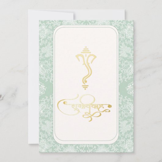 Indiase bruiloft Ganesha hindu uitnodiging (Voorkant)