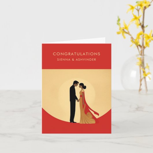 Indiase bruiloft gefeliciteerd Kaart (Gele Bloem)