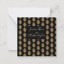 Indiase bruiloft gouden hamsa henna aankondiging