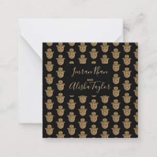 Indiase bruiloft gouden hamsa henna aankondiging