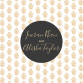 Indiase bruiloft gouden hamsa henna aankondiging sticker (Voorkant)