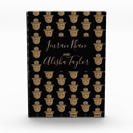 Indiase bruiloft gouden hamsa henna welkom fotoblokken (Voorkant)