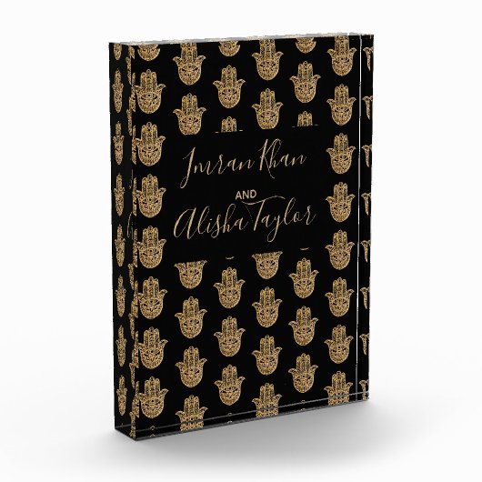 Indiase bruiloft gouden hamsa henna welkom fotoblokken (Links)