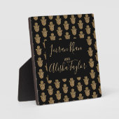 Indiase bruiloft gouden hamsa henna welkomstbord fotoplaat (Voorkant)