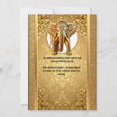 Indiase bruiloft gouden zwarte olifanten damast Az Kaart (Achterkant)