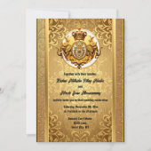 Indiase bruiloft gouden zwarte olifanten damast el kaart (Voorkant)
