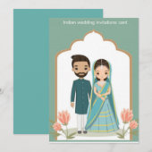indiase bruiloft kaart (Voorkant / Achterkant)