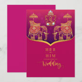 Indiase bruiloft kaart (Voorkant / Achterkant)