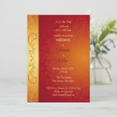 Indiase bruiloft kastanje en gouden uitnodiging (Staand voorkant)