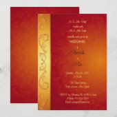 Indiase bruiloft kastanje en gouden uitnodiging (Voorkant / Achterkant)