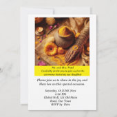 Indiase bruiloft kurkuma ceremonie uitnodiging (Achterkant)