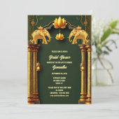 Indiase bruiloft lantaarns bordeaux rood goud eleg kaart (Staand voorkant)