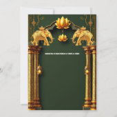 Indiase bruiloft lantaarns bordeaux rood goud eleg kaart (Achterkant)