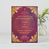 Indiase bruiloft mandala hindoe uitnodiging (Staand voorkant)