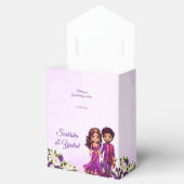 Indiase bruiloft Mehndi paarse schattig bruidspaar Bedankdoosjes (Geopend)