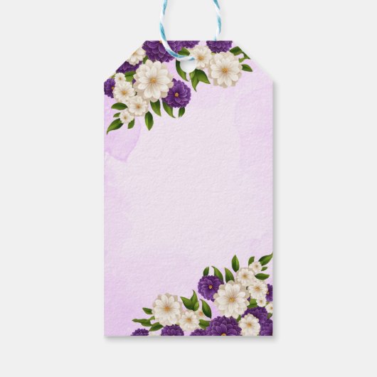 Indiase bruiloft Mehndi paarse schattig bruidspaar Cadeaulabel (Achterkant)