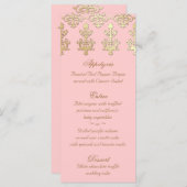 Indiase bruiloft Menu Kaarten Baby Roze Goud Damas (Voorkant / Achterkant)
