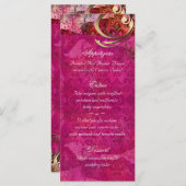Indiase bruiloft menu Kaarten roze gouden Damask (Voorkant / Achterkant)