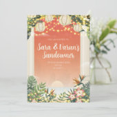 Indiase bruiloft na feestuitnodiging Digitaal Kaart (Staand voorkant)