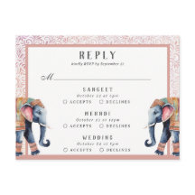 Indiase bruiloft olifant Multi Event RSVP Reactie