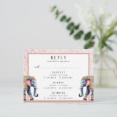 Indiase bruiloft olifant Multi Event RSVP Reactie Briefkaart (Staand voorkant)