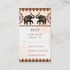 Indiase bruiloft olifant RSVP kaarten