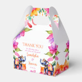 Indiase bruiloft olifanten cerise bloemen bedankdoosjes (Voorkant Zijde)