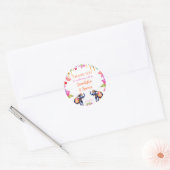 Indiase bruiloft olifanten cerise bloemen gunst ca ronde sticker (Envelop)
