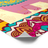 Indiase bruiloft olifanten kleurrijke welkom teken poster (Hoek)