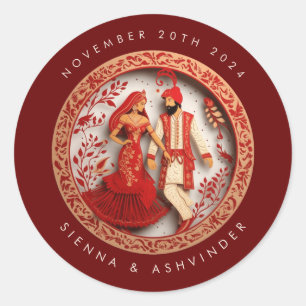 indiase bruiloft paar envelop Sticker