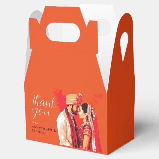 indiase bruiloft paar opslaan de datum bedankdoosjes (Geopend)