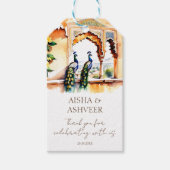 Indiase bruiloft pauw Jaipur paleis dank u Cadeaulabel (Voorkant)