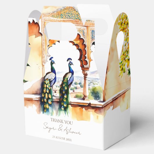 Indiase bruiloft pauw Jaipur paleis gunsten douane Bedankdoosjes (Geopend)