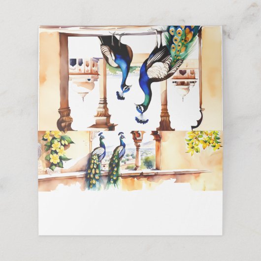 Indiase bruiloft pauw Jaipur paleis receptie Plaatskaartje (Buitenkant ongevouwen)