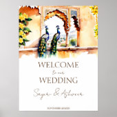 Indiase bruiloft pauw Jaipur paleis welkom teken Poster (Voorkant)