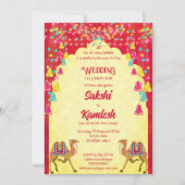Indiase bruiloft Rajasthani kamelen kleurrijk Kaart (Voorkant)