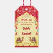 Indiase bruiloft Rajasthani kamelen kleurrijke gun Cadeaulabel (Voorkant)