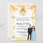 Indiase bruiloft receptie kaart (Voorkant)
