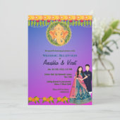 Indiase bruiloft receptie kaart (Staand voorkant)