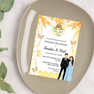 Indiase bruiloft receptie kaart