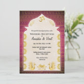 Indiase bruiloft receptie kaart (Staand voorkant)