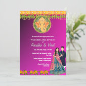 Indiase bruiloft receptie kaart (Staand voorkant)