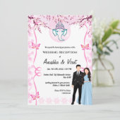 Indiase bruiloft receptie kaart (Staand voorkant)