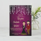 Indiase bruiloft receptie schattig bruidspaar kaart (Staand voorkant)