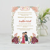 Indiase bruiloft receptie uitnodiging (Staand voorkant)