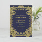 Indiase bruiloft receptie uitnodiging (Staand voorkant)