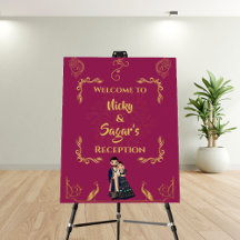 Indiase bruiloft receptie Welkomstbord Schuimbord