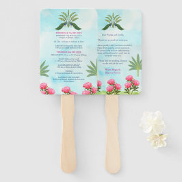 Indiase bruiloft reisroute hand fan, dank u kaart handwaaier