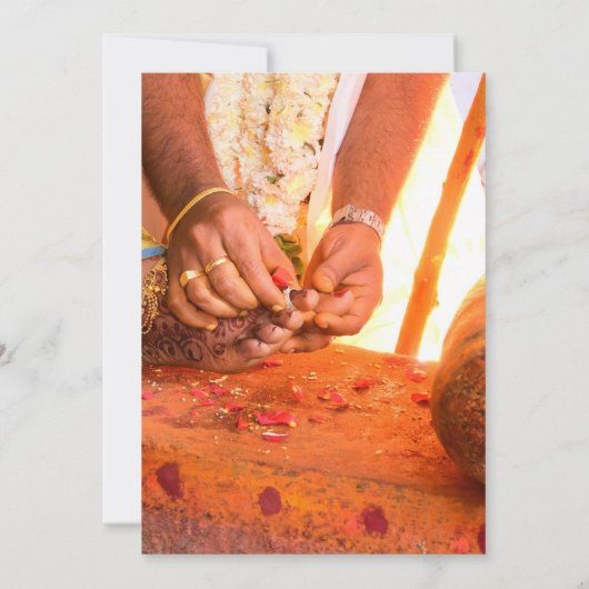Indiase bruiloft Roos bloementhema Kaart (Achterkant)